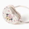 Heart-shaped crossbody bag with Minnie print for girls, light beige