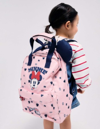 Backpack with Minnie prints and 3D ears for baby girls, light pink
