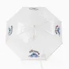 Automatic umbrella with Stitch print for girls, transparent/pink