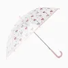 Automatic umbrella with Minnie print for babies and girls, transparent