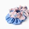 Pack of 2 scrunchies with Stitch for babies and girls, blue/pink