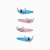 Pack of 4 hair clips Stitch and Angel for babies and girls, blue/pink