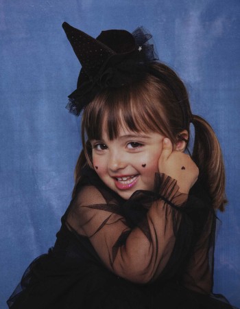 Velvet Alice band with witch hat for girls, black