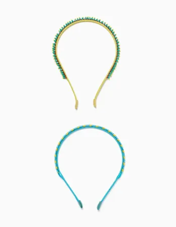 2-Pack Colourful Beaded Headbands