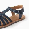 Leather Sandals for Girls, Dark Blue