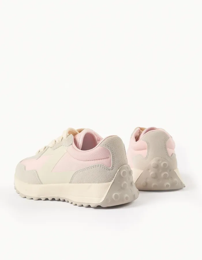 Trainers with laces Superlight Runner for girls, pink/beige