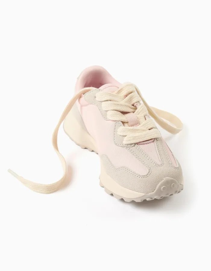 Trainers with laces Superlight Runner for girls, pink/beige