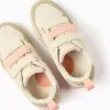 Dual-fabric ZY Move trainers for girls, beige/orange/green