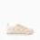 Canvas trainers with embroidered floral motif for girls, light beige