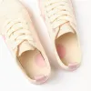 Canvas trainers with embroidered floral motif for girls, light beige