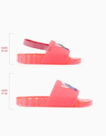 Slides with Stitch print for babies and girls, pink