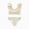 Floral Bikini with Ruffles for Girls, Multicolour