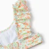 Floral Bikini with Ruffles for Girls, Multicolour