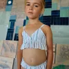 Bikini with ethnic stripes and ruffles B&S for girls, multicolour
