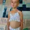 Bikini with ethnic stripes and ruffles B&S for girls, multicolour