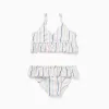 Bikini with ethnic stripes and ruffles B&S for girls, multicolour