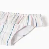 Bikini with ethnic stripes and ruffles B&S for girls, multicolour