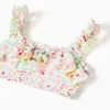 Bikini with tile pattern and ruffles for girls, multicolour