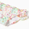 Bikini with tile pattern and ruffles for girls, multicolour