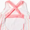 Striped swimsuit with front print for girls, multicolour