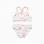 Bikini with beach motif and lining for girls, white