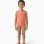 Swimsuit with star motif in bouclé for girls, neon coral
