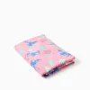 Cotton beach towel with Stitch motif for girls, pink