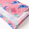 Cotton beach towel with Stitch motif for girls, pink