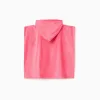 Hooded beach poncho in cotton with Stitch print for girls, pink