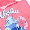 Hooded beach poncho in cotton with Stitch print for girls, pink