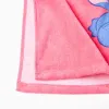 Hooded beach poncho in cotton with Stitch print for girls, pink