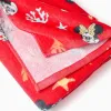 Cotton beach towel with Minnie motif for babies and girls, coral