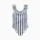 Striped swimsuit with ruffles You&Me for girls, white/blue