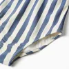 Striped swimsuit with ruffles You&Me for girls, white/blue