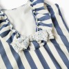 Striped swimsuit with ruffles You&Me for girls, white/blue