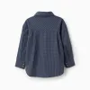 Loose Fit Vichy Shirt for Girls, Dark Blue