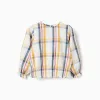 Checkered Cotton Blouse 'B&S' for Girls, Multicolour