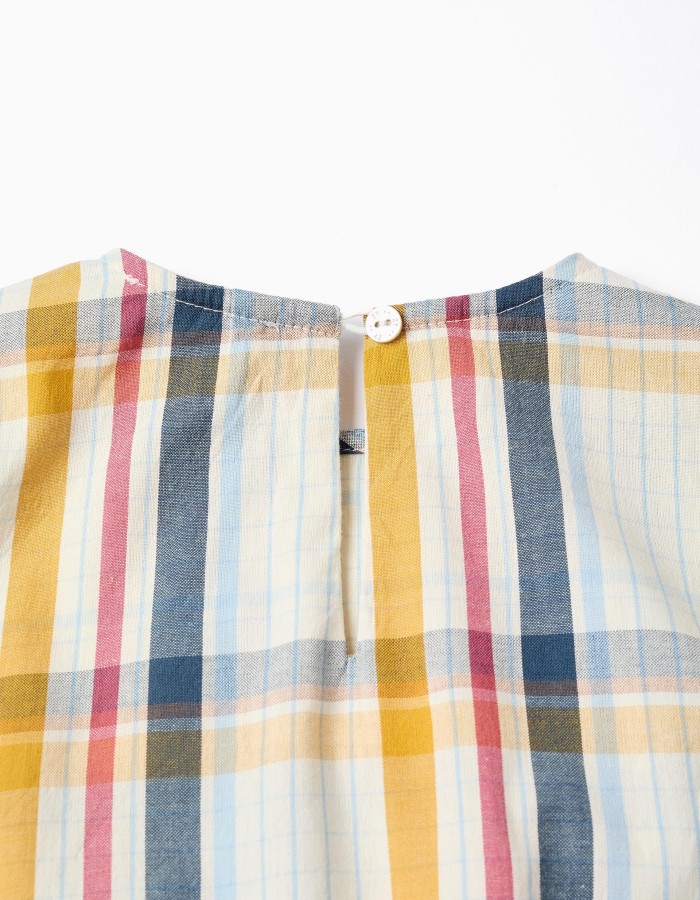 Checkered Cotton Blouse 'B&S' for Girls, Multicolour
