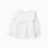 Cotton Blouse with Ruffles and Embroidery for Girls, White