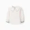 Poplin blouse with embroidered details for girls, white/turquoise blue