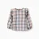 Checked Cotton Blouse for Girls 'B&S', Beige/Blue/Red
