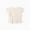 Cotton T-shirt with ruffled sleeves for girls, light beige
