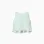Sleeveless top in cotton and linen with ruffles for girls, light green