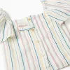 Cropped cotton blouse with ethnic stripes B&S for girls, multicolour