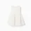 Sleeveless cotton blouse with broderie anglaise for girls, light beige