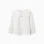 Long sleeve cotton shirt with square collar B&S for girls, white