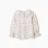 Long sleeve cotton blouse with floral pattern for girls, white