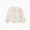 Long sleeve cotton blouse with embroidered flowers for girls, white
