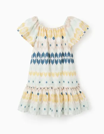 Ethnic Pattern Dress for Girls, Multicolour