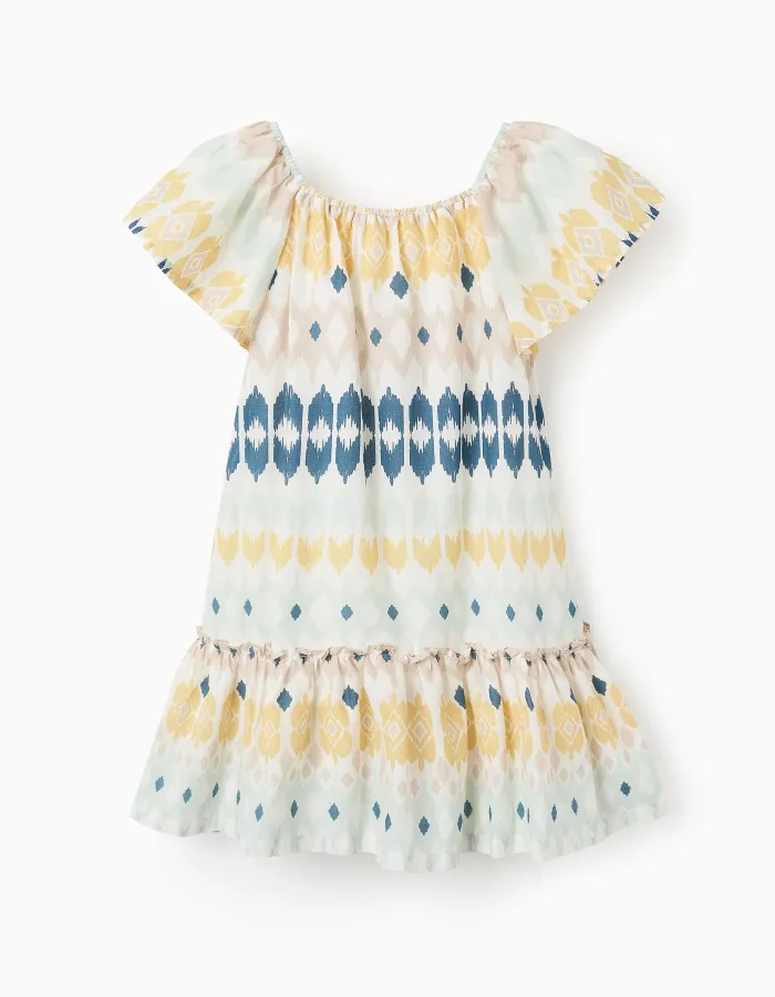 Ethnic Pattern Dress for Girls, Multicolour